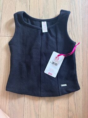 Justice Black Tank Top with Pink Tag